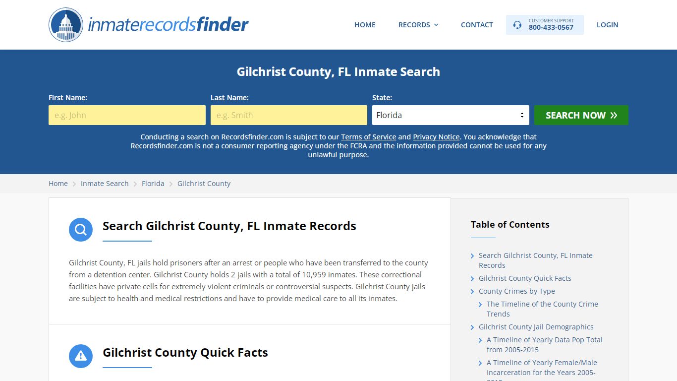 Gilchrist County, FL Inmate Lookup & Jail Records Online