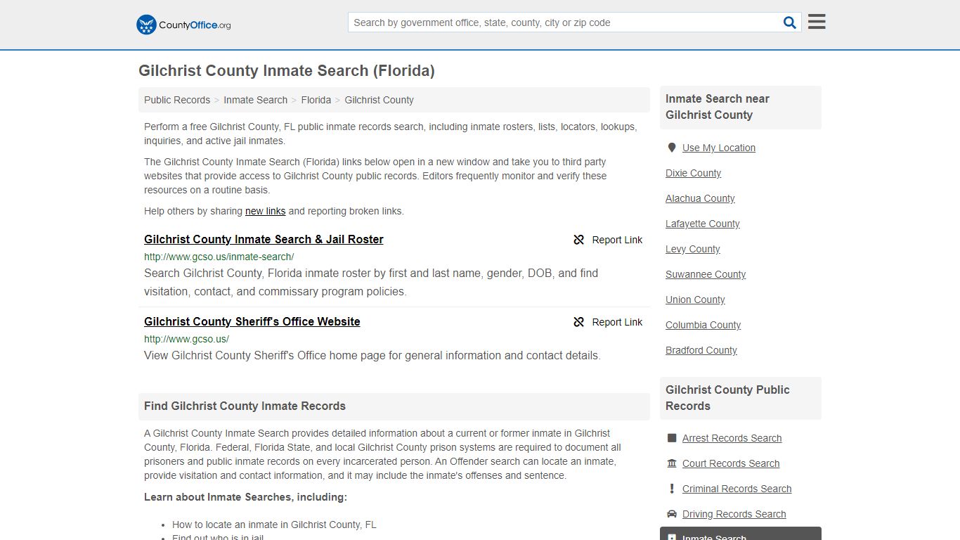 Inmate Search - Gilchrist County, FL (Inmate Rosters ...